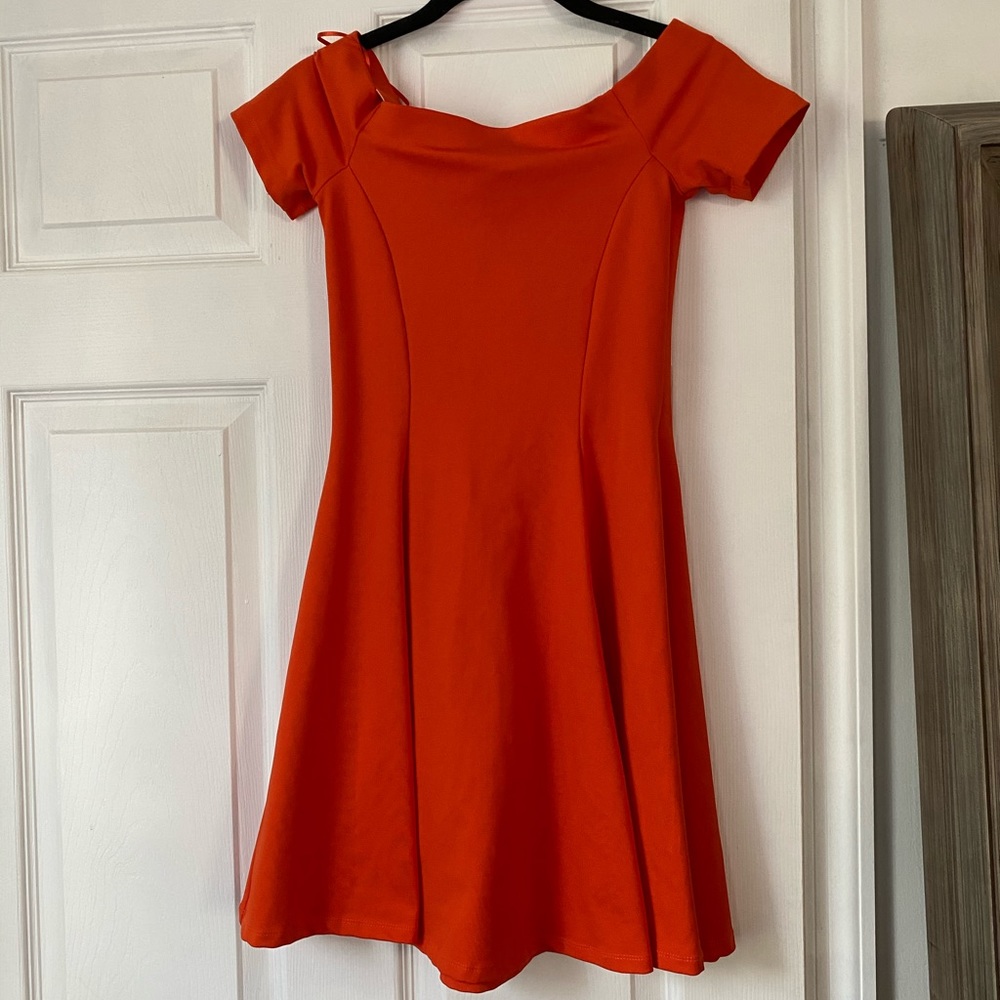 Bright Orange Off the Shoulder